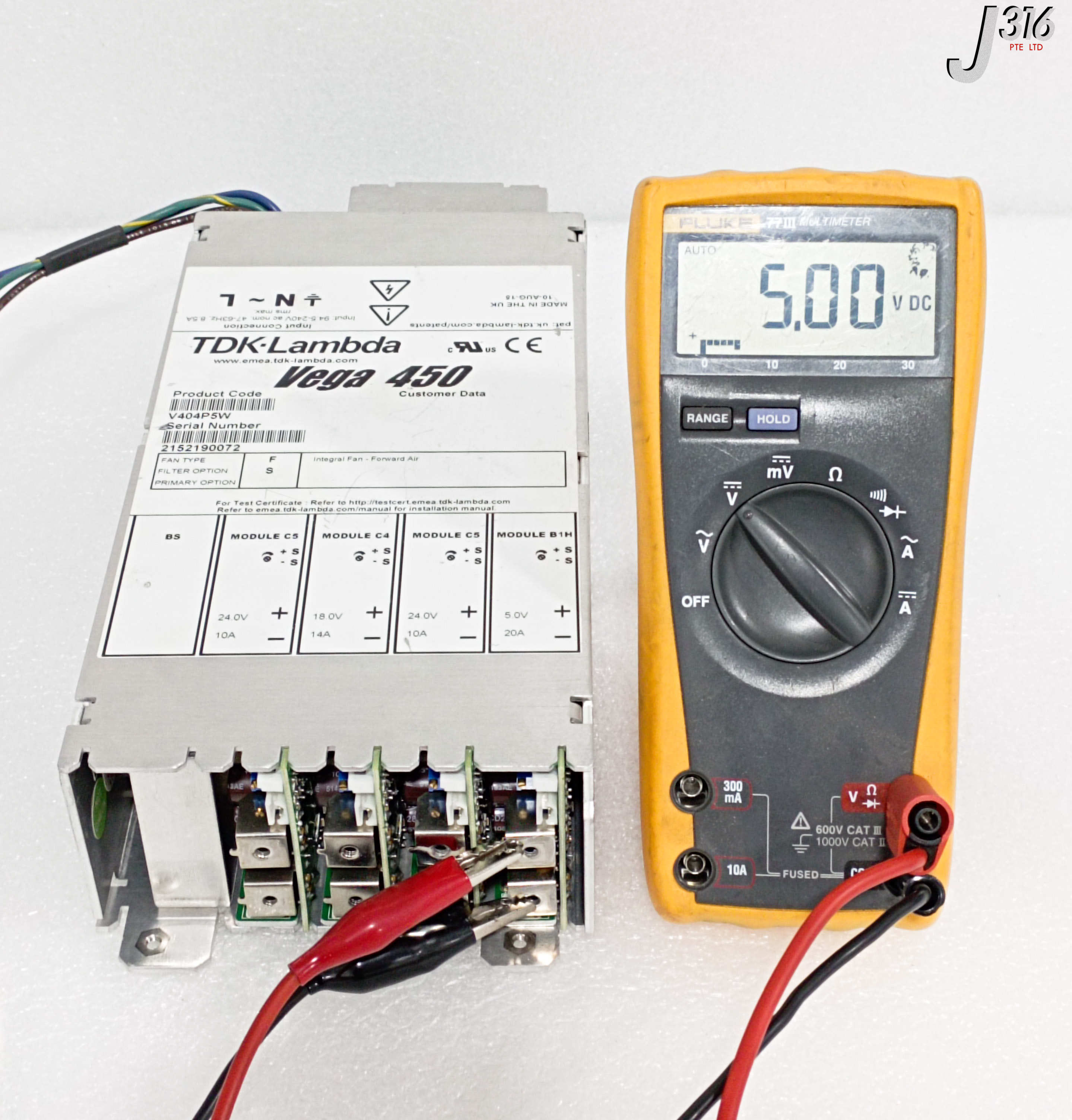 【ユウ】 33398 TDK-LAMBDA POWER SUPPLY, VEGA 450, 24VDC 20A, P/N: 1010115